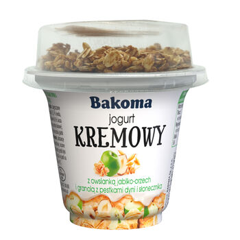 Bakoma Jogurt Kremowy Z Owsianką Jabłkowo-Orzechową Z Granolą Z Pestkami Dyni I Słonecznika 230G