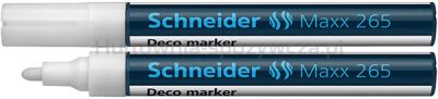 Marker kredowy SCHNEIDER Maxx 265 Deco, okrągły, 2-3mm, biały