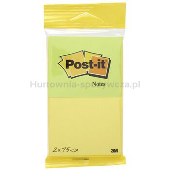 Post-It Karteczki samoprzylepne neonowe żółte i zielone, 76x63,5mm