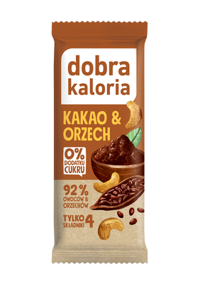 Dobra Kaloria  Baton Daktylowy Kakao & Orzech Bez Dodatku Cukrów 35 G [BIO]