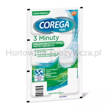 Corega 3 min tabletki czyszczące do protez 6 sztuk