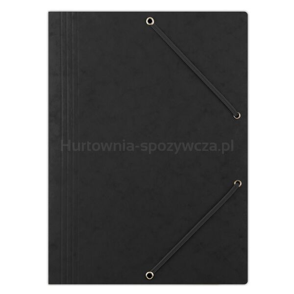 Donau Teczka z gumką preszpan, A4, 390gsm, 3-skrz., Czarna 