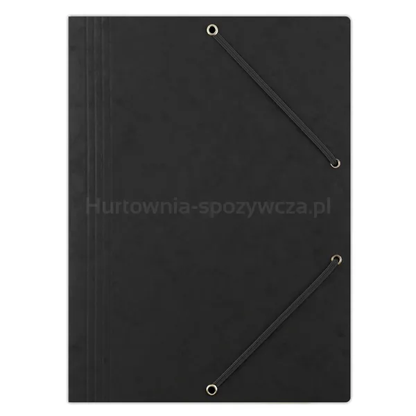 Teczka z gumką DONAU, preszpan, A4, 390gsm, 3-skrz., czarna