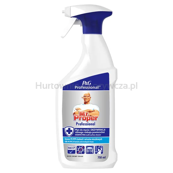 Uniwersalny płyn MR PROPER, 3w1, profesjonalny, do wszystkich powierzchni, z funkcją dezynfekcji, 750ml
