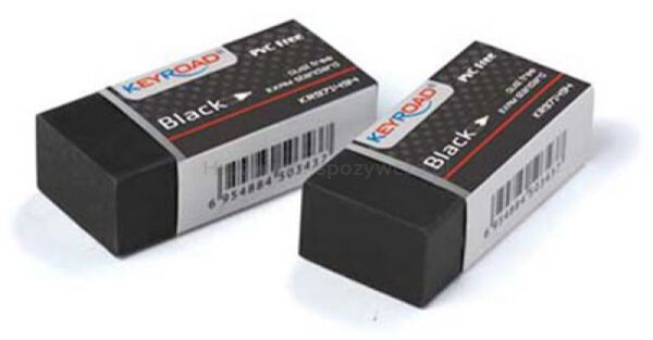 Gumka uniwersalna KEYROAD Black, 3szt., blister, czarna - 2