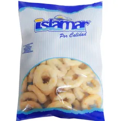 Myfood Pierścienie panierowanie z kałamarnicą formowane, wstępnie podsmażone, głęboko mrożone, z połączonych kawałków kałamarnicy 1000 g