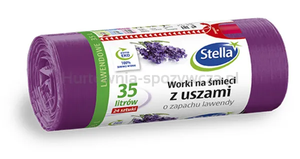 Stella Worki na śmieci z uszami zapach lawendy, 35 l, 24 szt., lawendowy