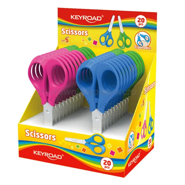 Nożyczki Szkolne Keyroad, 12Cm, Zaokr., Pakowane Na Displayu, Mix Kolorów