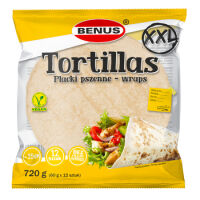 Benus Tortillas Xxl Placki Pszenne - Wraps 720 G (60 G X 12 Szt.)