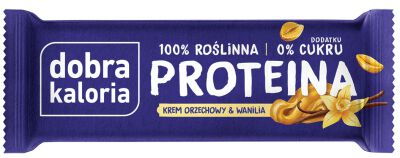 Baton Proteinowy Krem Orzechowy & Wanilia Bez Dodatku Cukrów 45 G - Dobra Kaloria [BIO]