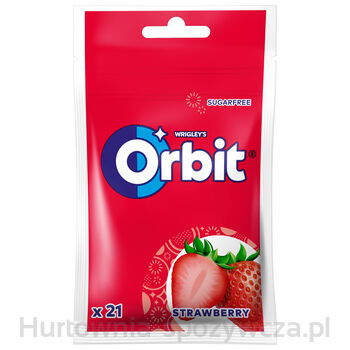 Orbit Strawberry Guma Do Żucia Bez Cukru 29 G (21 Drażetek)
