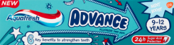 Aquafresh Advance Pasta Do Zębów Stałych Dla Dzieci 9-12 Lat Z Fluorem 75 Ml