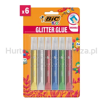 Bic Kids Glitter Glue Metallic Klej Brokatowy Metaliczny 6 Szt.