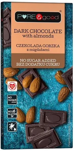 Czekolada Gorzka Z Migdałami Bez Dodatku Cukru 75G