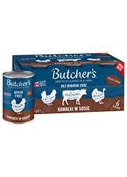 Butcher's Original Megapack Gravy, Karma dla psa, mix smaków z warzywami, Kawałki w Sosie, 6x400 g