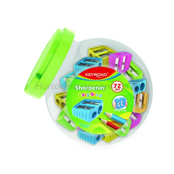 Keyroad Temperówka plastikowa Easy-Sharp, podwójna, 72 szt., w tubie, mix kolorów 