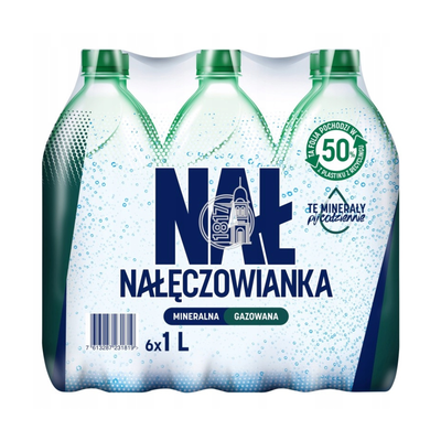 Woda Nałęczowianka Gazowana 1 L Pet x 6 szt.