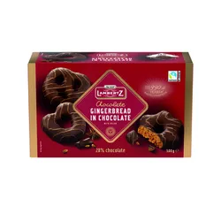 Lambertz Pierniki w czekoladzie z dekoracją z czekolady mlecznej 500g