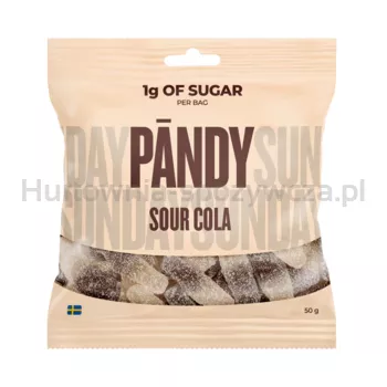 PANDY Sour Cola - błonnikowe żelki bez cukru 45% mniej kalorii, kwaśna cola 50g