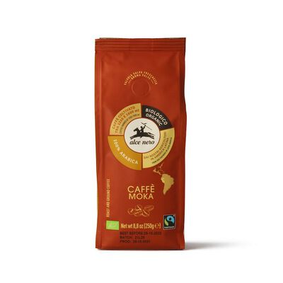 Alce Nero Kawa Mielona Arabica 100 % Moka Fair Trade Górska Bio 250 G [BIO]