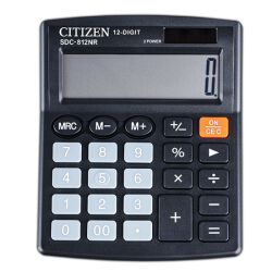 Citizen Kalkulator biurowy SDC-812NR, 12-cyfrowy, 127x105mm, czarny 