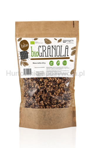 Granola Z Kakao Bez Dodatku Cukrów Bezglutenowa Bio 60 G - Papagrin [BIO]