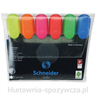Zestaw Zakreślaczy Schneider Job, 1-5 Mm, 6 Szt., Pudełko Z Zawieszką, Mix Kolorów