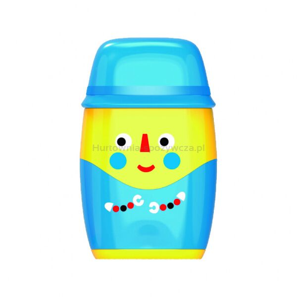 Temperówka plastikowa KEYROAD Hello, z gumką, podwójna, z pojemnikiem, blister, mix kolorów - 2