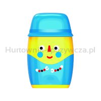 Temperówka plastikowa KEYROAD Hello, z gumką, podwójna, z pojemnikiem, blister, mix kolorów - 2