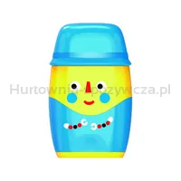 Temperówka plastikowa KEYROAD Hello, z gumką, podwójna, z pojemnikiem, blister, mix kolorów - 2