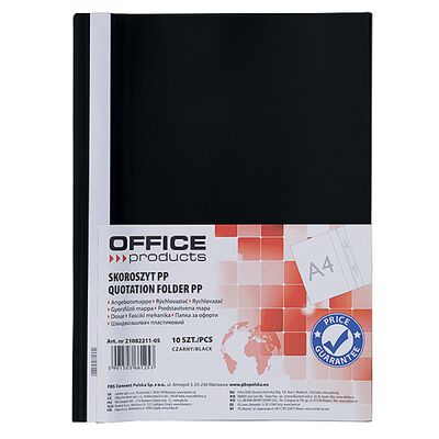 Office Products Skoroszyt, 120/180 mic, PP, czarny [BIURO]