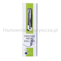 Q-Connect Długopis automatyczny PRESTIGE, 0,7mm, niebiesko/srebrny, wkład niebieski  - 2