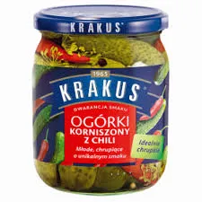 Krakus Ogórki KorniSzampony Z Chili 500 G