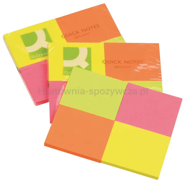 Q-Connect Bloczek samoprzylepny  Brilliant, notes, 38x51mm, 4x50 kart., neonowe 