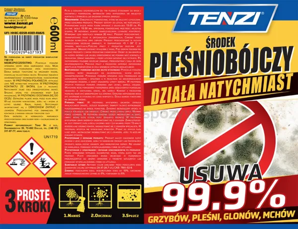 Środek pleśniobójczy do ścian i okien TENZI, 0,6l