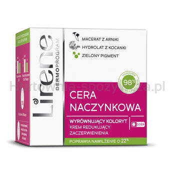 Lirene Cera Naczynkowa Wyrównujący Koloryt Krem Redukujący Zaczerwienia 50 Ml