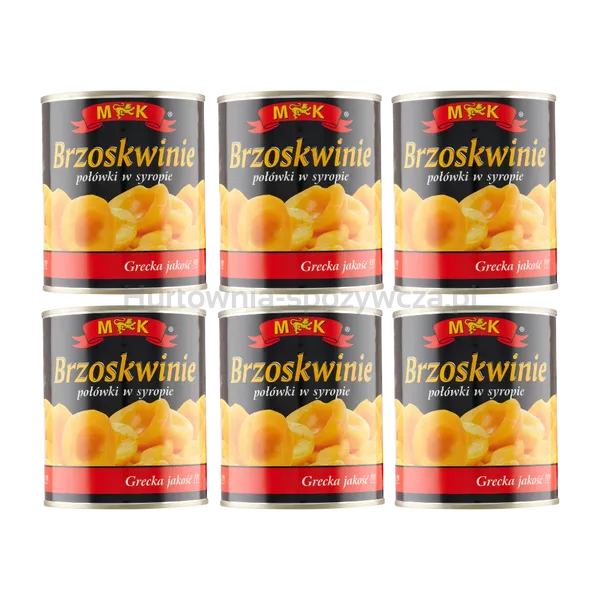 Mk Brzoskwinie Połówki W Lekkim Syropie 820G x 6 sztuk