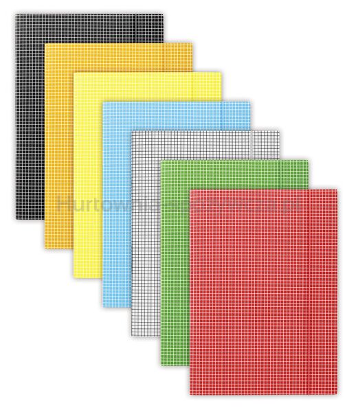 Donau Teczka z gumką karton, A4, 400gsm, 3-skrz., niebieska w kratę  - 2