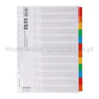Przekładki OFFICE PRODUCTS, karton, A4, 227x297mm, 12 kart, lam. indeks, mix kolorów - 2