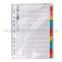 Przekładki OFFICE PRODUCTS, karton, A4, 227x297mm, 12 kart, lam. indeks, mix kolorów - 3