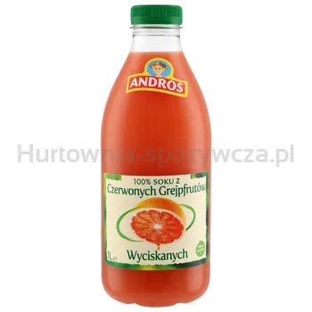 ANDROS Sok z różowych grejpfrutów wyciskanych 1l (w tym +0,50 zł/szt. zwrotnej kaucji)