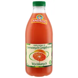 ANDROS Sok z różowych grejpfrutów wyciskanych 1l<br>(w tym +0,50 zł/szt. zwrotnej kaucji)