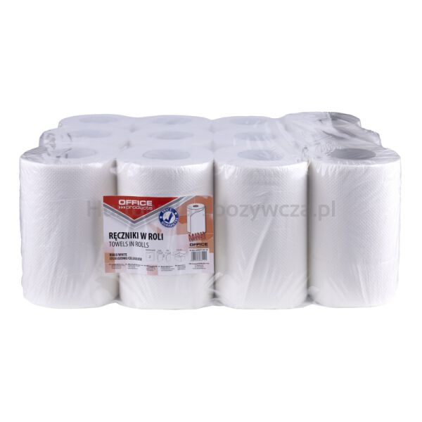 Ręczniki w roli celulozowe OFFICE PRODUCTS Mini, 2-warstwowe, 50m, 12szt., białe
