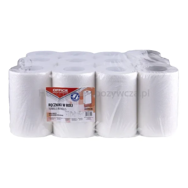 Ręczniki w roli celulozowe OFFICE PRODUCTS Mini, 2-warstwowe, 50m, 12szt., białe