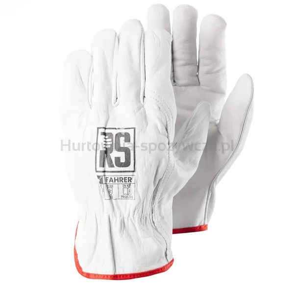 Rękawice RS FAHRER B, typu driver, rozm.10, białe