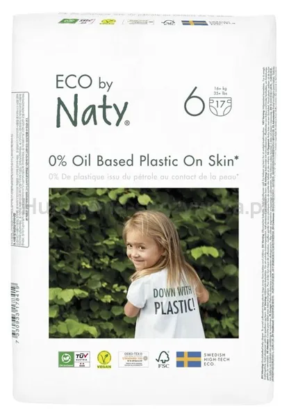 Ekologiczne pieluszki jednorazowe rozmiar 6, 16+ kg, 17 szt