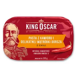 King Oscar Pasta Z Kawioru I Delikatnej Wątróbki Dorsza Z Chili 100G