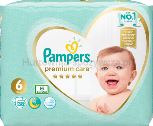 Pampers Pieluchy Premium Care, Rozmiar 6, 38 Pieluch, 13Kg+