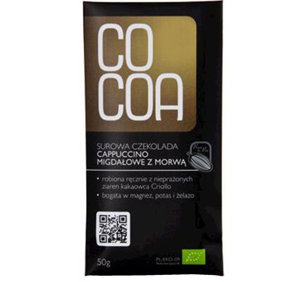 Czekolada Surowa Cappuccino Migdałowe Z Morwą Bio 50 G - Cocoa [BIO]