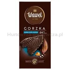 Wawel Czekolada Premium Gorzka 64% cocoa Karmel & Sól morska 90g